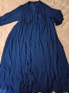 torrid Sz. 2 Royal Blue Textured Dot Maxi Dress